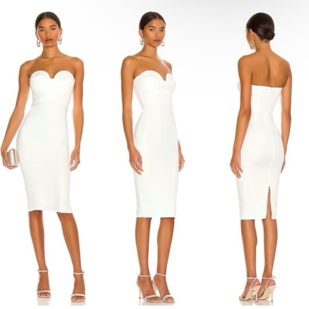 More To Come Sophia Strapless Midi Dress in White Size XXS - Picture 1 of 12